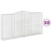 vidaXL Klenut&eacute; gabionov&eacute; ko&scaron;e 8 ks 400x50x200/220cm pozinkovan&eacute; železo