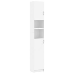vidaXL Koupelnov&aacute; skř&iacute;ňka b&iacute;l&aacute; 32 x 25,5 x 190 cm kompozitn&iacute; dřevo