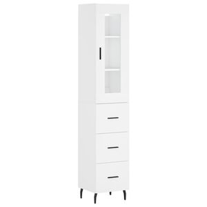 vidaXL Skř&iacute;ň highboard b&iacute;l&aacute; 34,5 x 34 x 180 cm kompozitn&iacute; dřevo