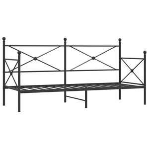 vidaXL V&aacute;lenda bez matrace čern&aacute; 75x190 cm ocel