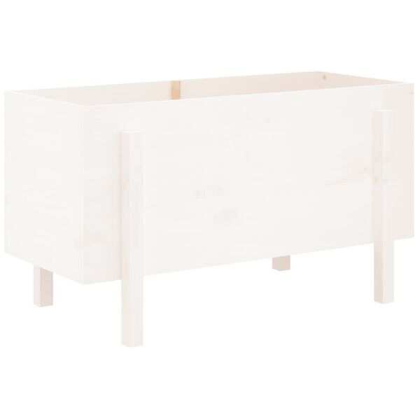 vidaXL Zahradn&iacute; vyv&yacute;&scaron;en&yacute; z&aacute;hon b&iacute;l&yacute; 101 x 50 x 57 cm masivn&iacute; borovice