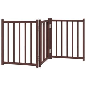 vidaXL Z&aacute;brana pro psy skl&aacute;dac&iacute; 3 panely hněd&yacute; dub 150 cm masiv jedle