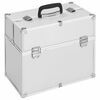 vidaXL Kosmetick&yacute; kufř&iacute;k 38x23x34 cm stř&iacute;brn&yacute; hlin&iacute;k