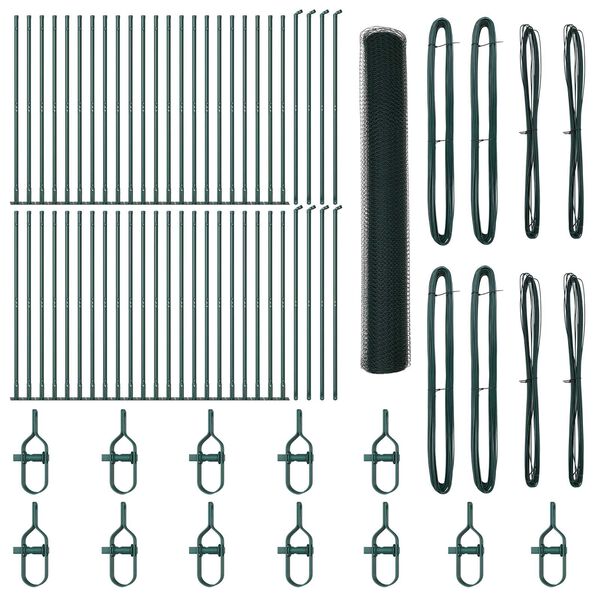 vidaXL Plotov&yacute; sloupek. Zelen&aacute; 100 x 1,2 m (25 mm s&iacute;ť) Ocel a PVC