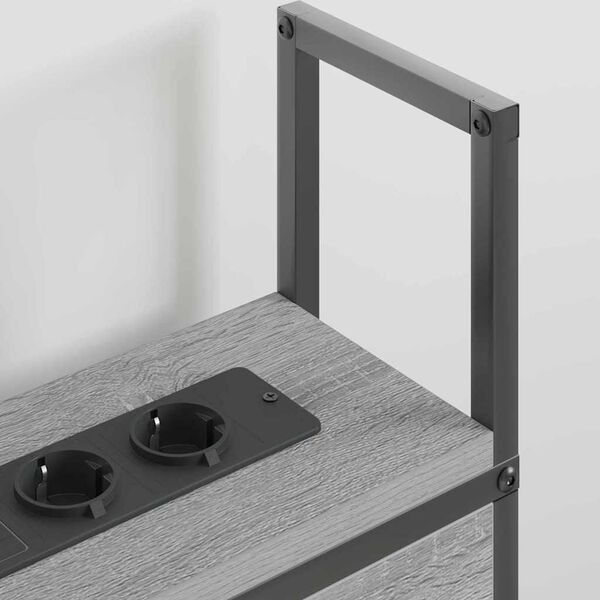 vidaXL &Uacute;ložn&aacute; hlavov&aacute; deska s nab&iacute;jec&iacute; stanic&iacute; &Scaron;ed&aacute; sonoma 180 cm