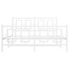 vidaXL Kovov&yacute; r&aacute;m postele s hlavov&yacute;m a nožn&iacute;m čelem b&iacute;l&yacute; 140 x 190 cm