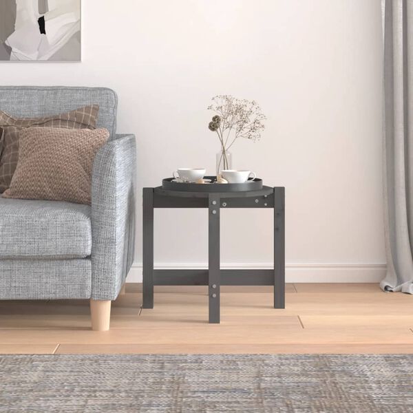 vidaXL Konferenčn&iacute; stolek &scaron;ed&yacute; &Oslash; 52,5 x 45 cm masivn&iacute; borov&eacute; dřevo