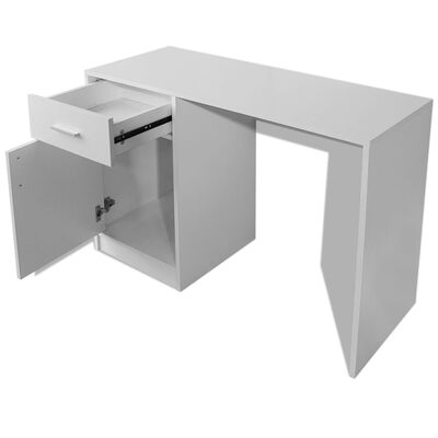 vidaXL Psací stůl se zásuvkou a skříňkou bílý 100x40x73 cm