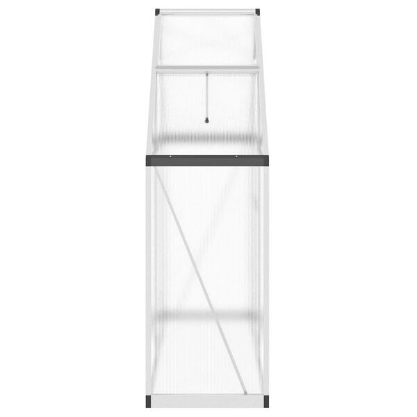 vidaXL Skleník s podkladovým rámem stříbrný 169 x 58 x 195 cm hliník