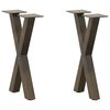 vidaXL Nohy konferenčn&iacute;ho stolku ve tvaru X, 2 ks, př&iacute;rodn&iacute; ocel, 28 x (42-43) cm, ocel