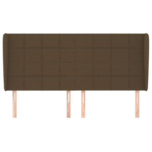 vidaXL Čelo postele typu u&scaron;&aacute;k tmavě hněd&eacute; 163x23x118/128 cm textil