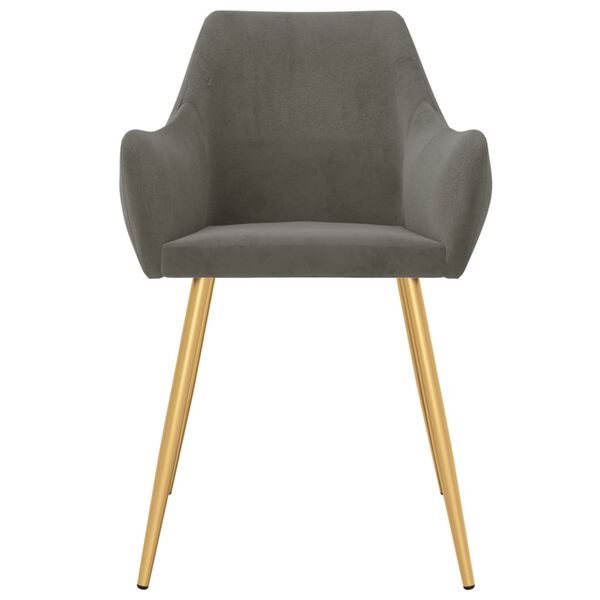 vidaXL J&iacute;deln&iacute; židle 6 ks tmavě &scaron;ed&eacute; samet