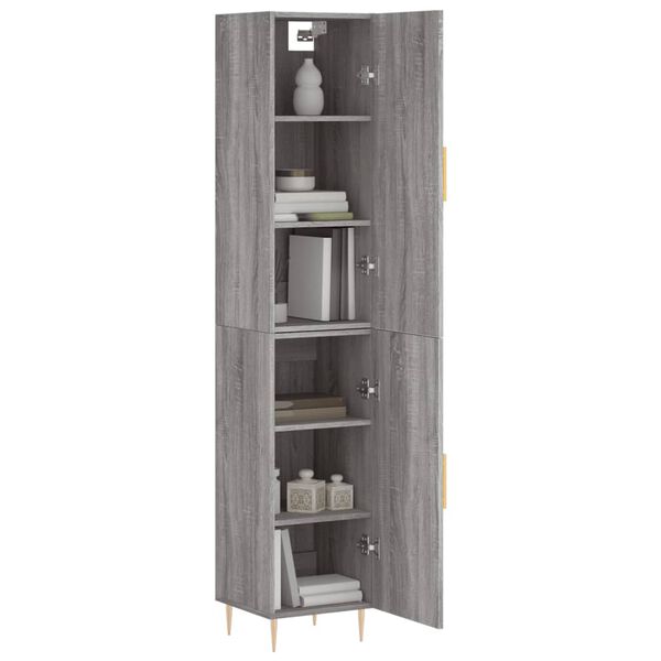 vidaXL Skř&iacute;ň highboard &scaron;ed&aacute; sonoma 34,5 x 34 x 180 cm kompozitn&iacute; dřevo