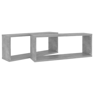 vidaXL Nástěnné police krychlové 2 ks betonově šedé 60 x 15 x 23 cm