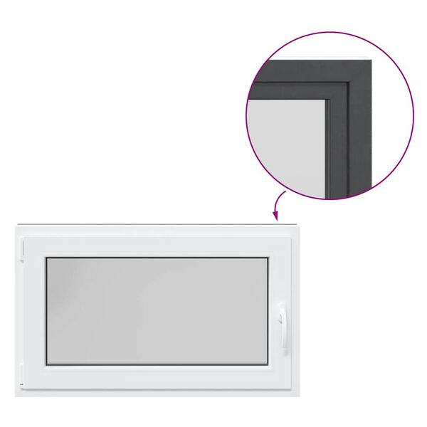 vidaXL Okno do sklepa "RISOR" 100x70 cm otev&iacute;ravě-sklopn&eacute; DIN lev&eacute; antracitov&eacute;