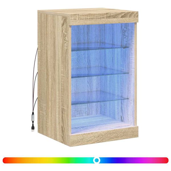 vidaXL Př&iacute;born&iacute;k s LED osvětlen&iacute;m dub sonoma 41 x 37 x 67 cm