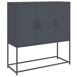 vidaXL Skř&iacute;ň highboard antracitov&aacute; 100,5 x 39 x 107 cm ocel