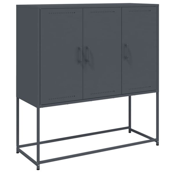 vidaXL Skříň highboard antracitová 100,5 x 39 x 107 cm ocel