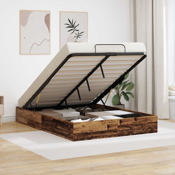 vidaXL Ottoman postel Star&eacute; dřevo 193 x 120 x 25 cm Dřevotř&iacute;ska