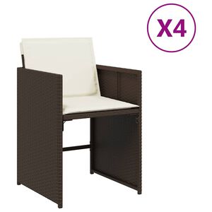 vidaXL Zahradn&iacute; židle s podu&scaron;kami 4 ks hněd&eacute; polyratan