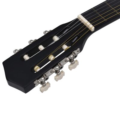 vidaXL Folková klasická kytara s výřezem se 6 strunami černá 38"