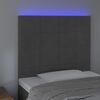 vidaXL Čelo postele s LED tmavě &scaron;ed&eacute; 100x5x118/128 cm samet