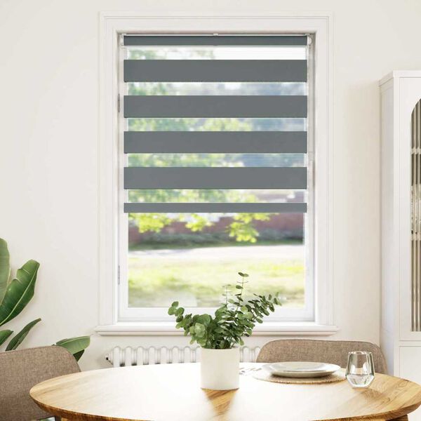 vidaXL Zebra roleta tmavě &scaron;ed&aacute; 80x150 cm &scaron;&iacute;řka l&aacute;tky 75,9 cm polyester