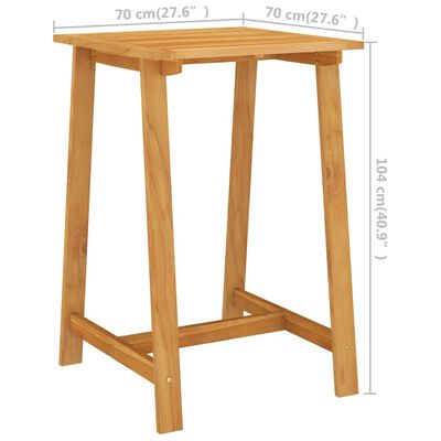 vidaXL Zahradní barový stůl 70 x 70 x 104 cm masivní akáciové dřevo