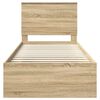 vidaXL R&aacute;m postele s čelo Sonoma dub 90 x 190 cm Masivn&iacute; borov&eacute; dřevo