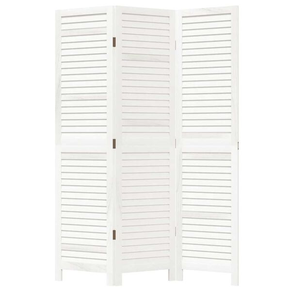 vidaXL Paraván 3dílný bílý masivní dřevo pavlovnie