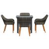 vidaXL Zahradní jídelní souprava s polštářem 5 pcs Šedá polyratan