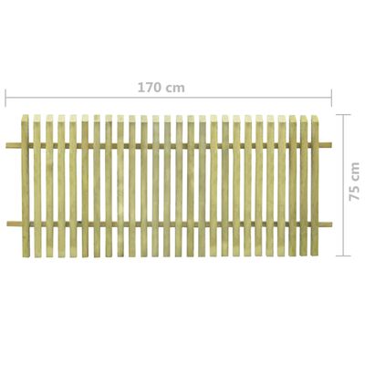vidaXL Zahradní plot impregnovaná borovice 170 x 75 cm