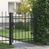 vidaXL Plotov&aacute; branka BOXTEL jednokř&iacute;dl&eacute; dveře s klenut&yacute;m vr&scaron;kem ocelov&aacute; 1x1 m čern&aacute;