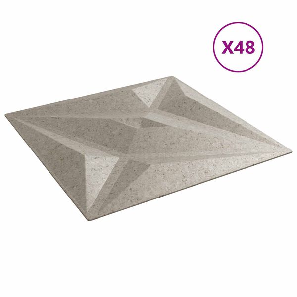vidaXL N&aacute;stěnn&eacute; panely 48 pcs Hvězdov&yacute; beton 50 x 50 cm XPS pěna