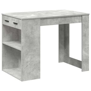 vidaXL Psac&iacute; stůl se z&aacute;suvkou a polic&iacute; betonově &scaron;ed&yacute; 102x62x77,5 cm