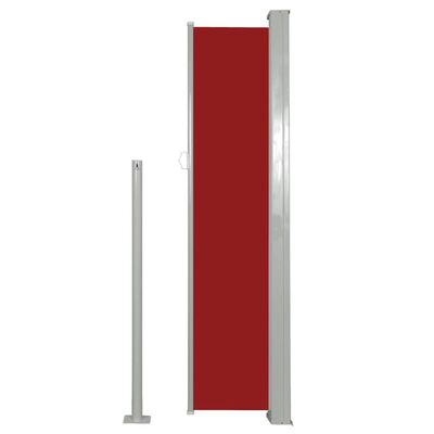 vidaXL Zatahovací boční markýza / zástěna 140 x 300 cm červená