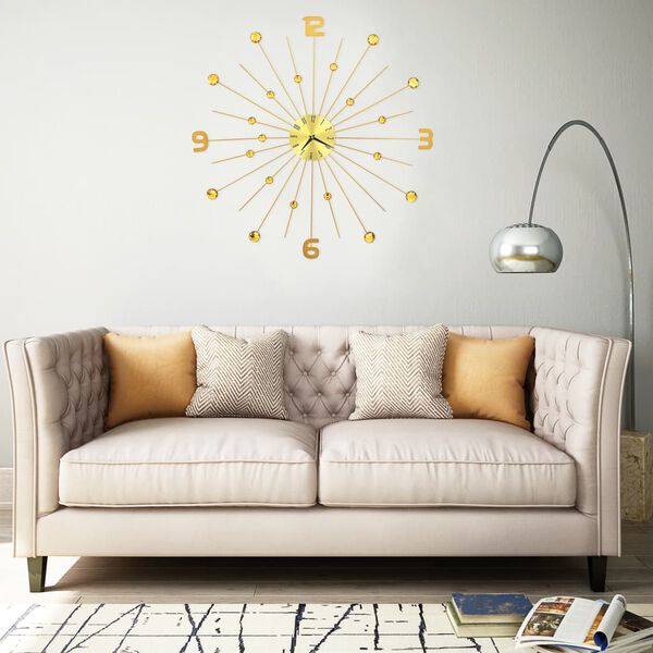 vidaXL Nástěnné hodiny kovové 70 cm zlaté