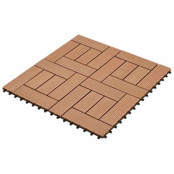 vidaXL Dlažba na terasu 11 pcs Hněd&aacute; 30 x 30 cm Dřevoplast