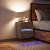 vidaXL N&aacute;stěnn&yacute; nočn&iacute; stolek s LED osvětlen&iacute;m hněd&yacute; dub