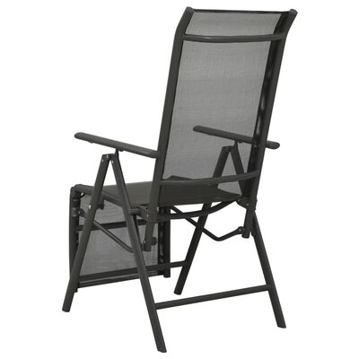 vidaXL Polohovací zahradní židle 2 ks textilen a hliník černé