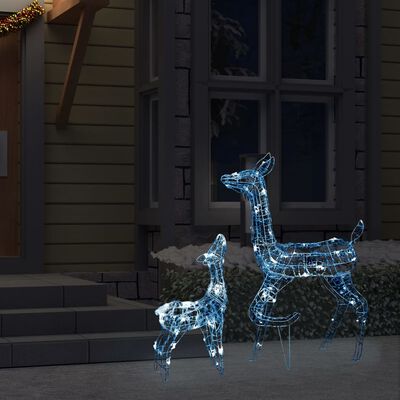 vidaXL Vánoční dekorace akrylová sobí rodinka 160 LED studená bílá