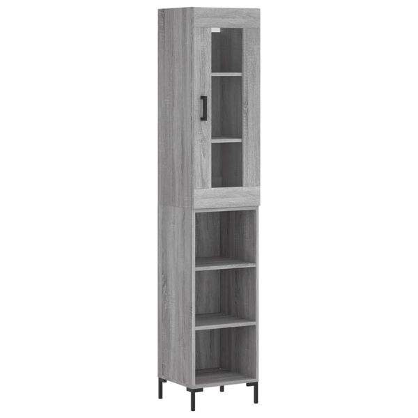 vidaXL Skř&iacute;ň highboard &scaron;ed&aacute; sonoma 34,5 x 34 x 180 cm kompozitn&iacute; dřevo