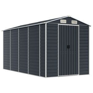 vidaXL Zahradn&iacute; kůlna antracitov&aacute; 191 x 385 x 198 cm pozinkovan&aacute; ocel