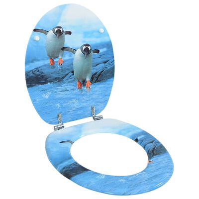 vidaXL WC sedátko s víkem MDF motiv tučňáků