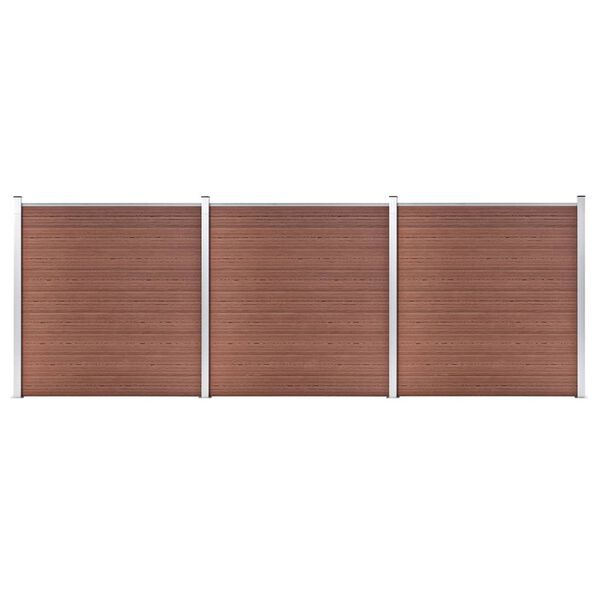 vidaXL Zahradní plot WPC 526 x 186 cm hnědý