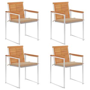 vidaXL Zahradn&iacute; židle 4 ks s podu&scaron;kami masivn&iacute; ak&aacute;ciov&eacute; dřevo