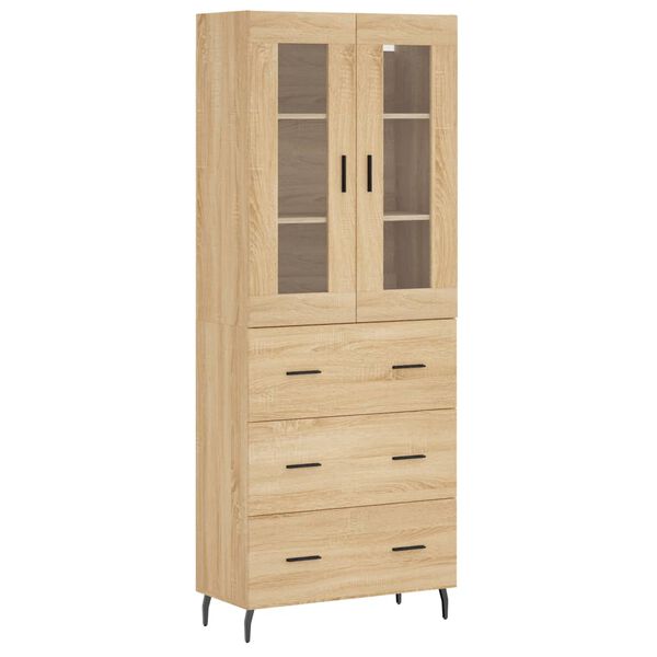 vidaXL Skř&iacute;ň highboard dub sonoma 69,5 x 34 x 180 cm kompozitn&iacute; dřevo