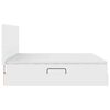 vidaXL Postel s &uacute;ložn&yacute;m prostorem a LED osvětlen&iacute;m s čelo &Uacute;plně b&iacute;l&aacute;