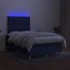 vidaXL Box spring postel s matrac&iacute; a LED modr&aacute; 120x190 cm textil