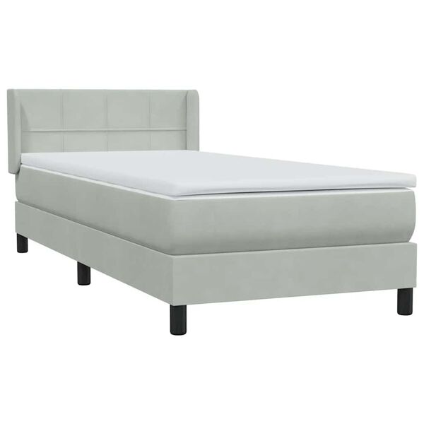vidaXL Box spring postel s matrac&iacute; světle &scaron;ed&aacute; 80x210 cm samet